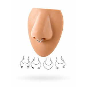 Set 5un Piercing Falso Argolla Nariz A Presi&oacute;n Sin Perforaci&oacute;n!