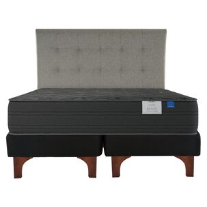 Cama Europea Flex Black Premium / 2 Plazas / Base Dividida