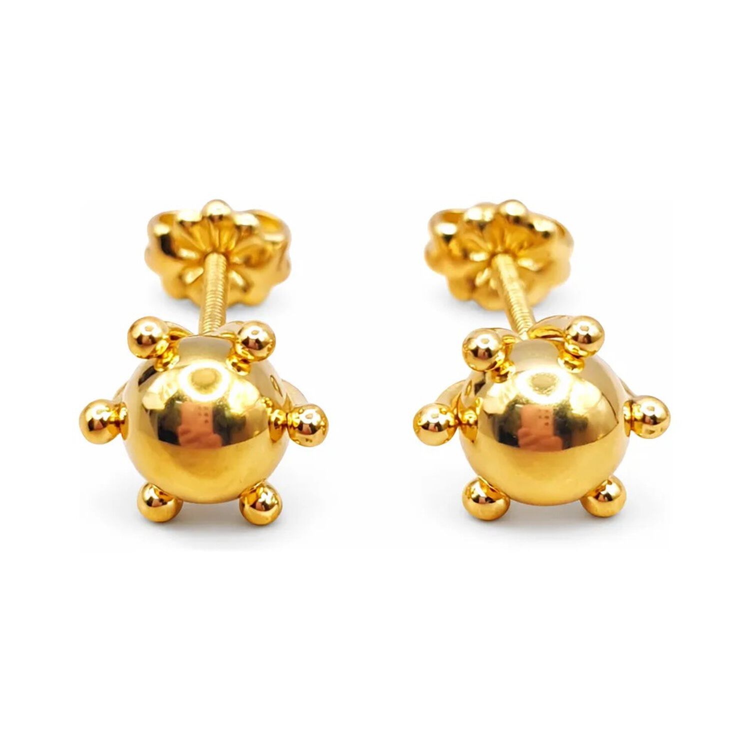 Aros Bolita Pistilo 9mm No6 Oro 18k 3.60gr Regalo Mujer Dorado image number 3.0