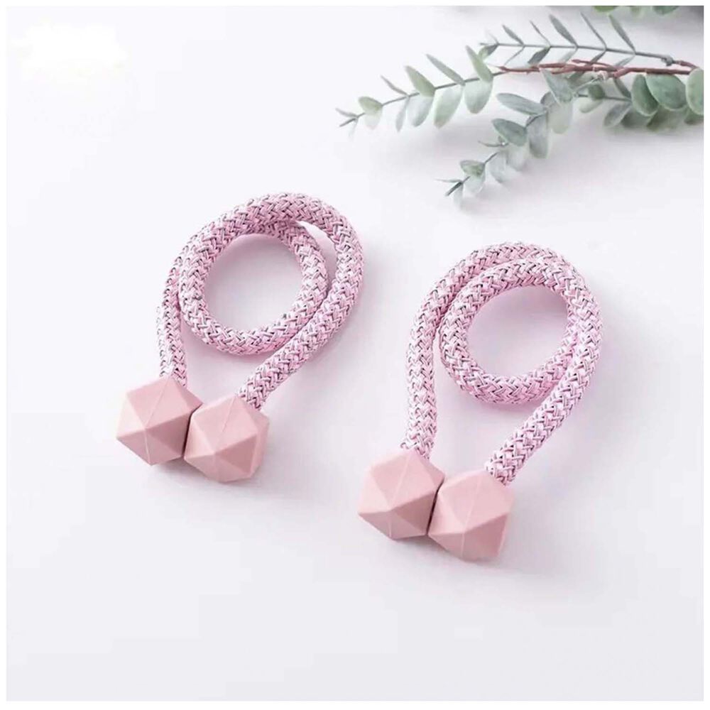 Pack De 02 Sujetadores - Abrazaderas Magneticas Para Cortinas Rosa image number 1.0