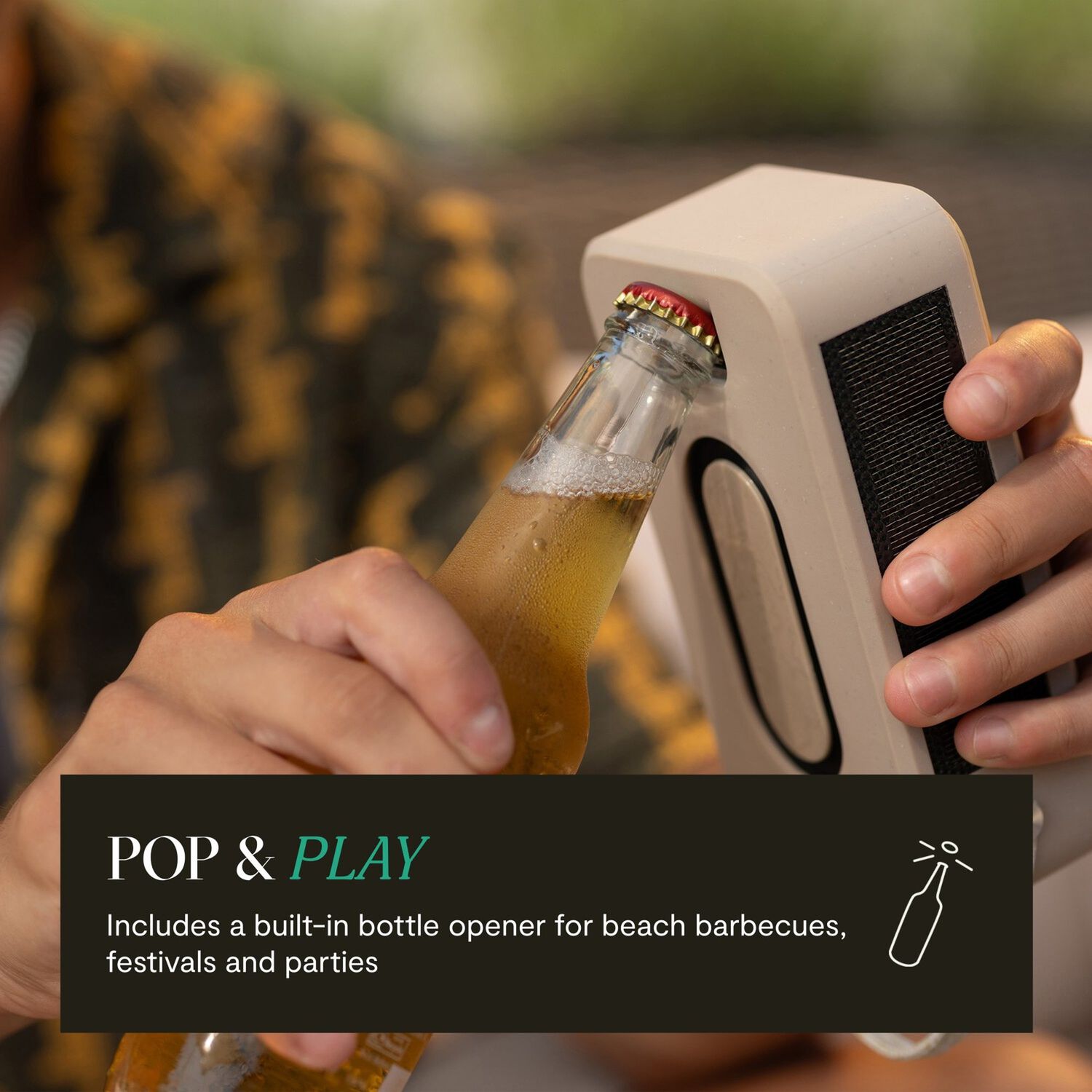 Parlante Bluetooth Roots Solar Crema Marley image number 2.0