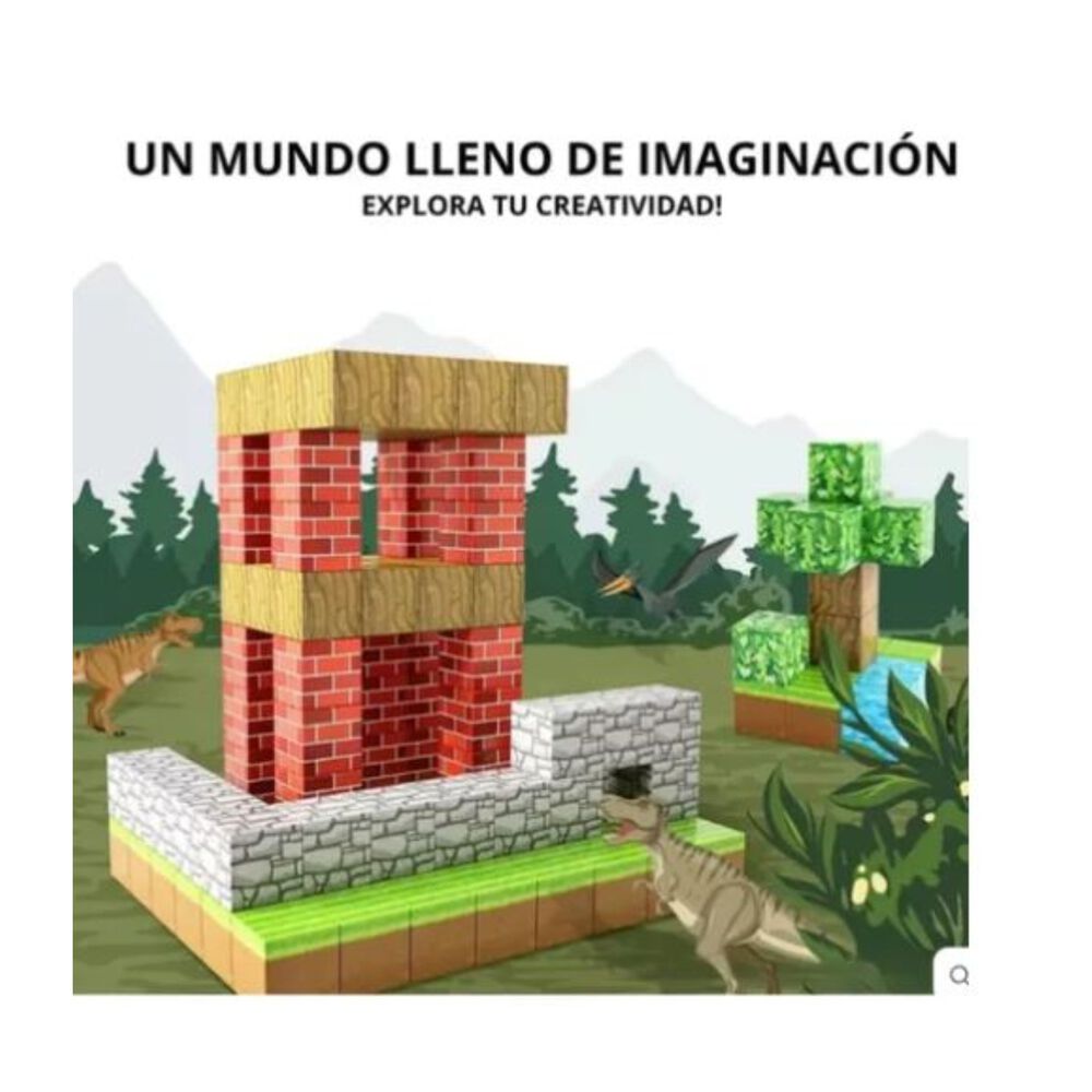 Bloques Magneticos Cubos Minecraft Construccion 28piezas image number 2.0