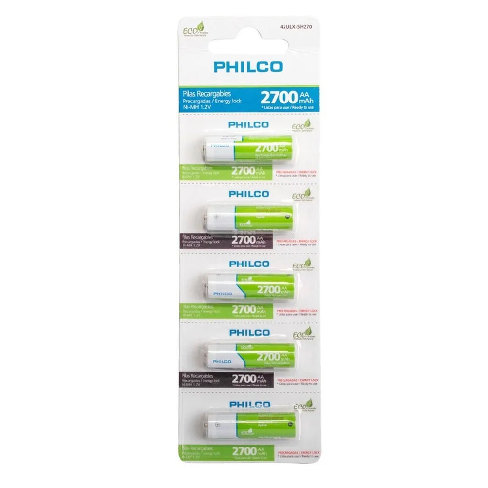 Blister 5 Pilas Philco Pre-cargadas Aa 2700 Mah image number 0.0
