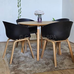 Comedor Mesa Expandible 100 - 180cms + 4 Sillas Cup Negro