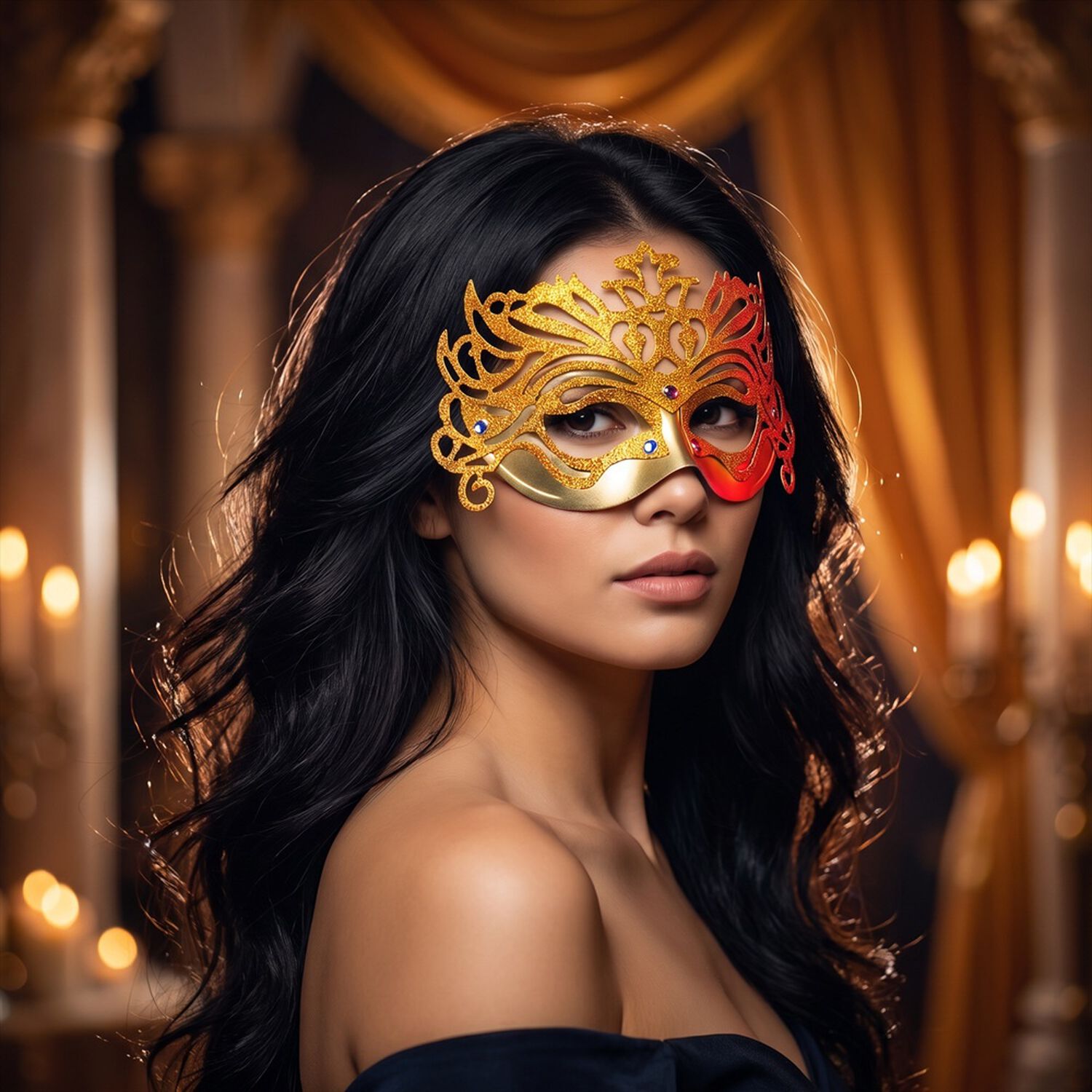 M&aacute;scaras Misterio Veneciano Antifaz Disfraz Sexy Venecianas image number 7.0