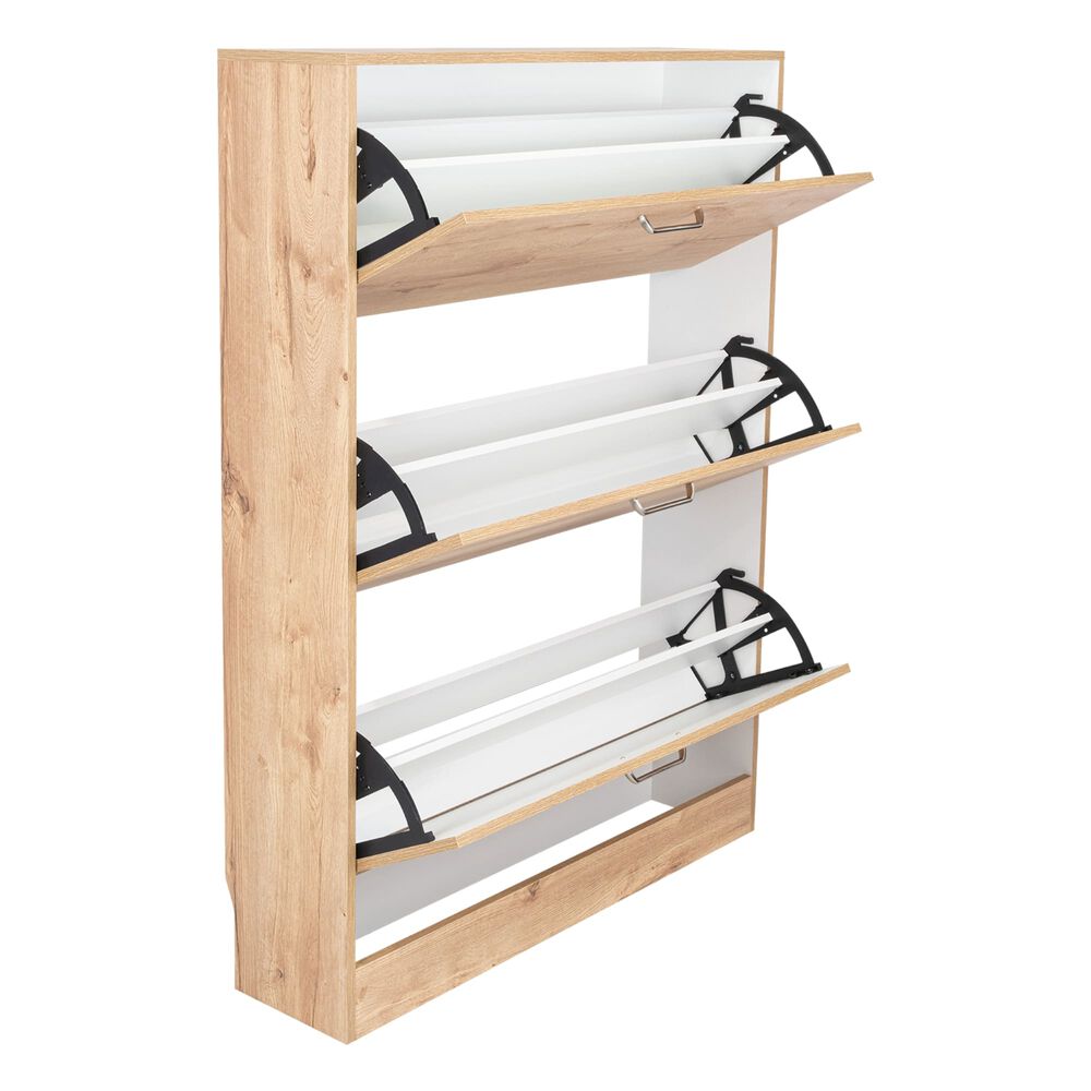 Zapatero 3 Cajones Amplios Fm-002c Caf&eacute; Claro Blanco image number 4.0