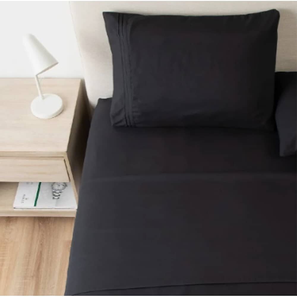 Sabana 1800 2 Plazas Ultra Suave + Funda Bordada. Negra image number 0.0