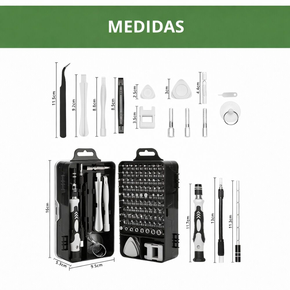 Kit Destornilladores De Precisi&oacute;n 115 En 1 Para Celulares image number 5.0
