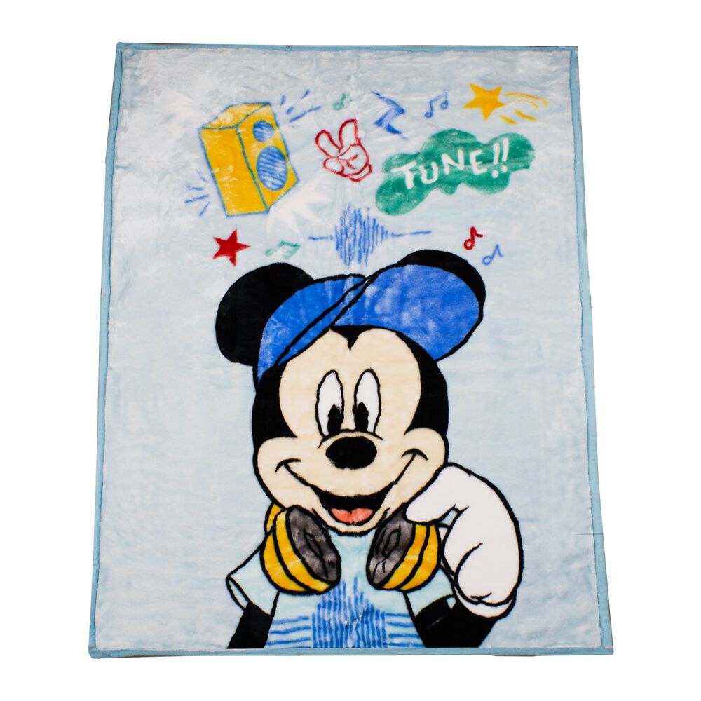 Frazada Ultra Soft Mickey Music 110x140cm Celeste Disney image number 1.0