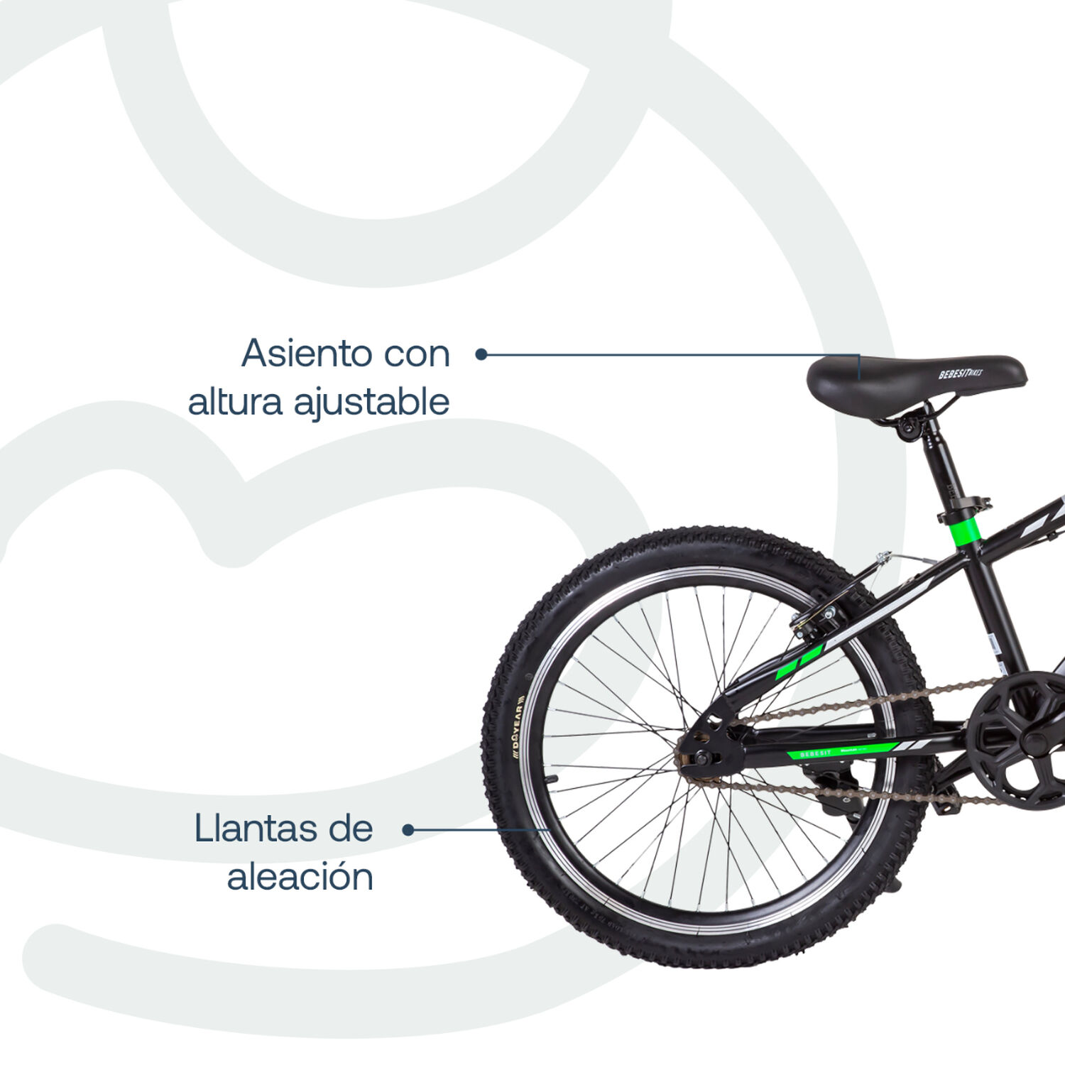 Bicicleta Infantil Kyson Aro 20 Verde Bebesit image number 4.0