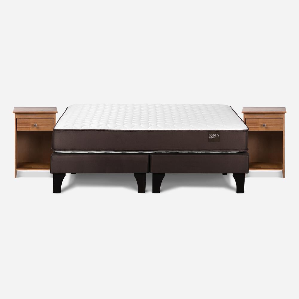 Cama Europea Rosen Ergo T / 2 Plazas / Base Dividida + Velador Tabor Caramelo image number 0.0