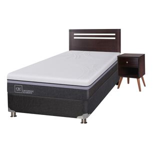 Box Spring Cic Ortopedic / 1.5 Plazas / Base Normal + Set De Maderas
