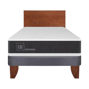 Cama Europea Cic Ortopedic / 1.5 Plazas / Base Normal + Respaldo