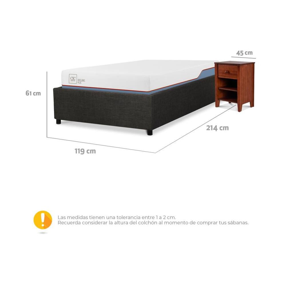 Cama Baúl Cic Excellence Plus / 1.5 Plazas / Base Normal + Velador image number 5.0