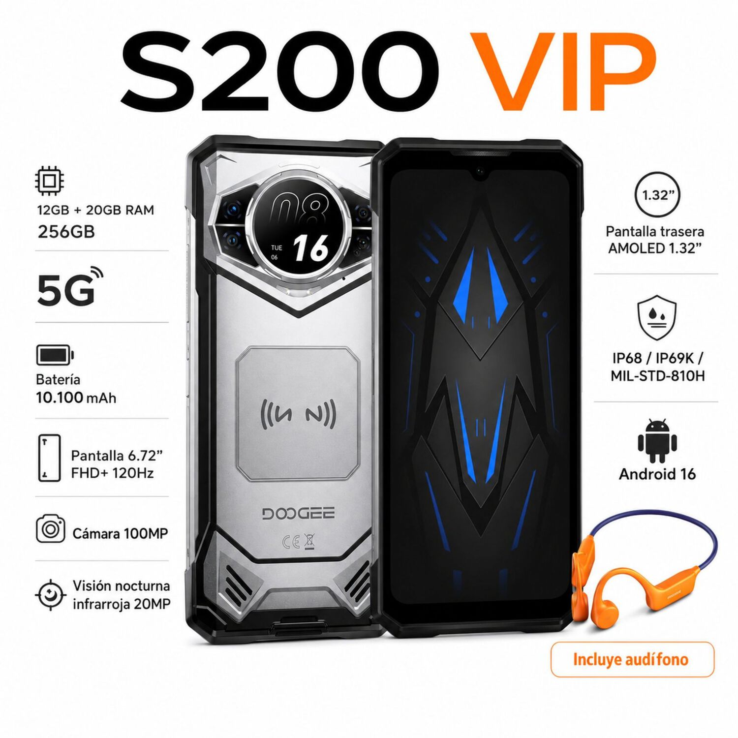 Doogee S200 Vip 5g Celular Rugged 48gb 256gb image number 1.0