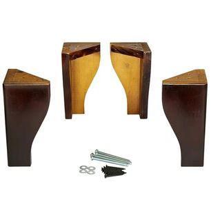 Kit De 4 Patas Para Cama Europea Color Chocolate