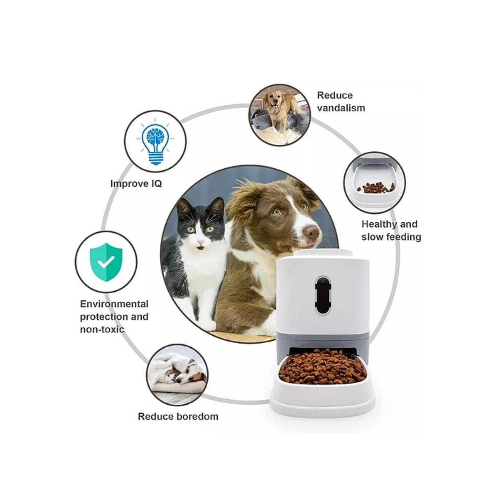Plato De Comida Interactivo Automatico Para Perros Gatos Mascotas image number 3.0