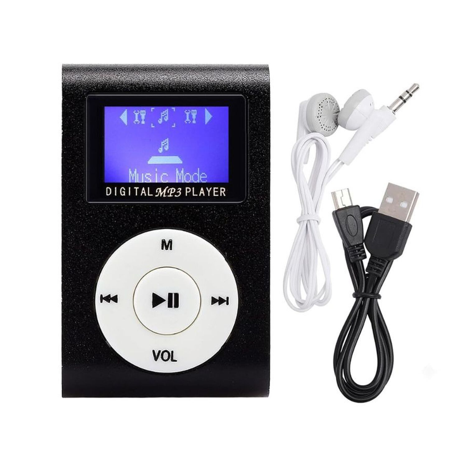 Reproductor Mp3 Digital Clip Met&aacute;lico Negro Con Pantalla Lcd image number 2.0