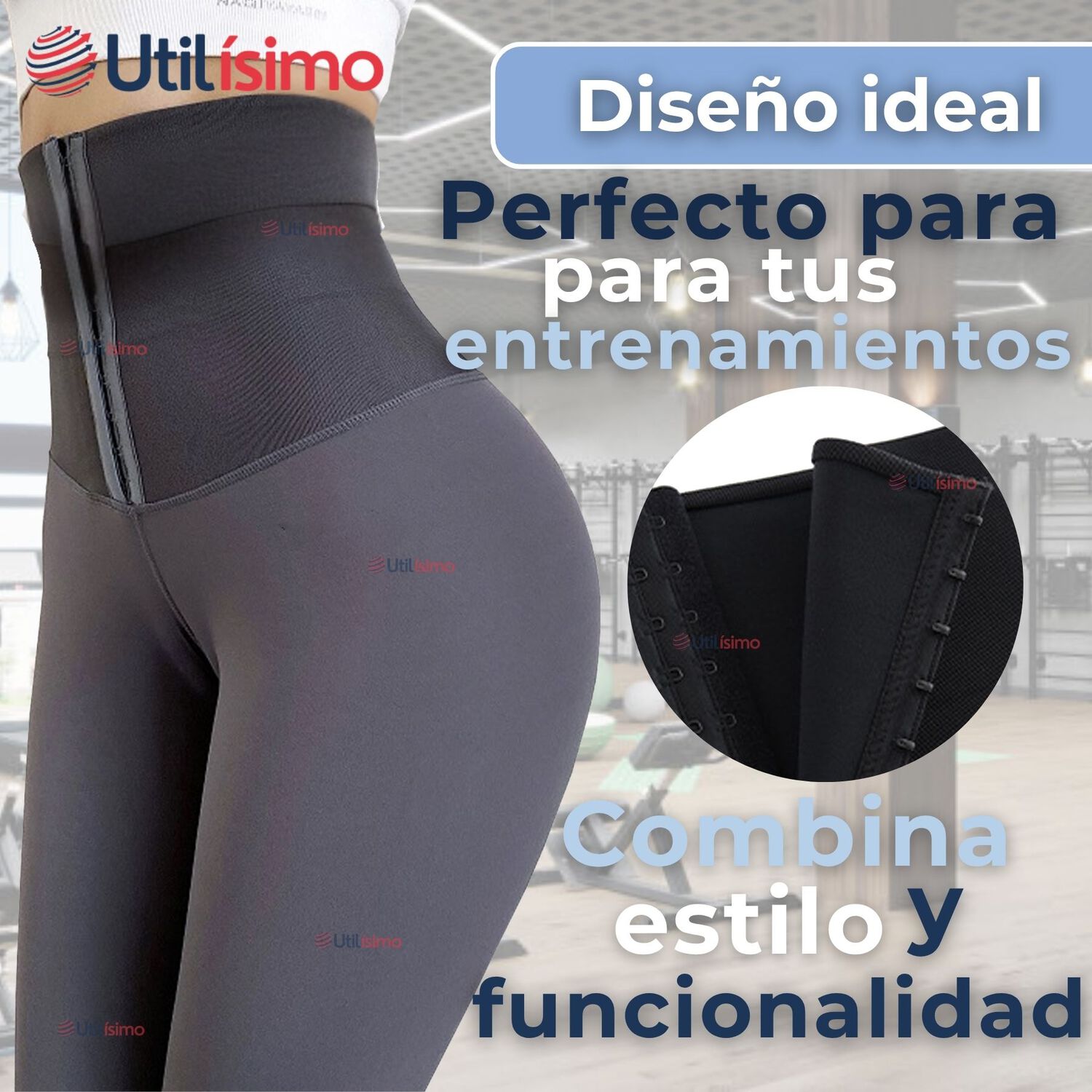 Calza Leggings Deportiva Tiro Alto Con Faja Reductora Y Moldeadora Mujer image number 4.0
