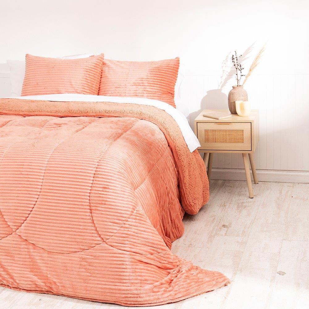 Plumon Corduroy Coral Sherpa 2 Plazas Coral image number 3.0