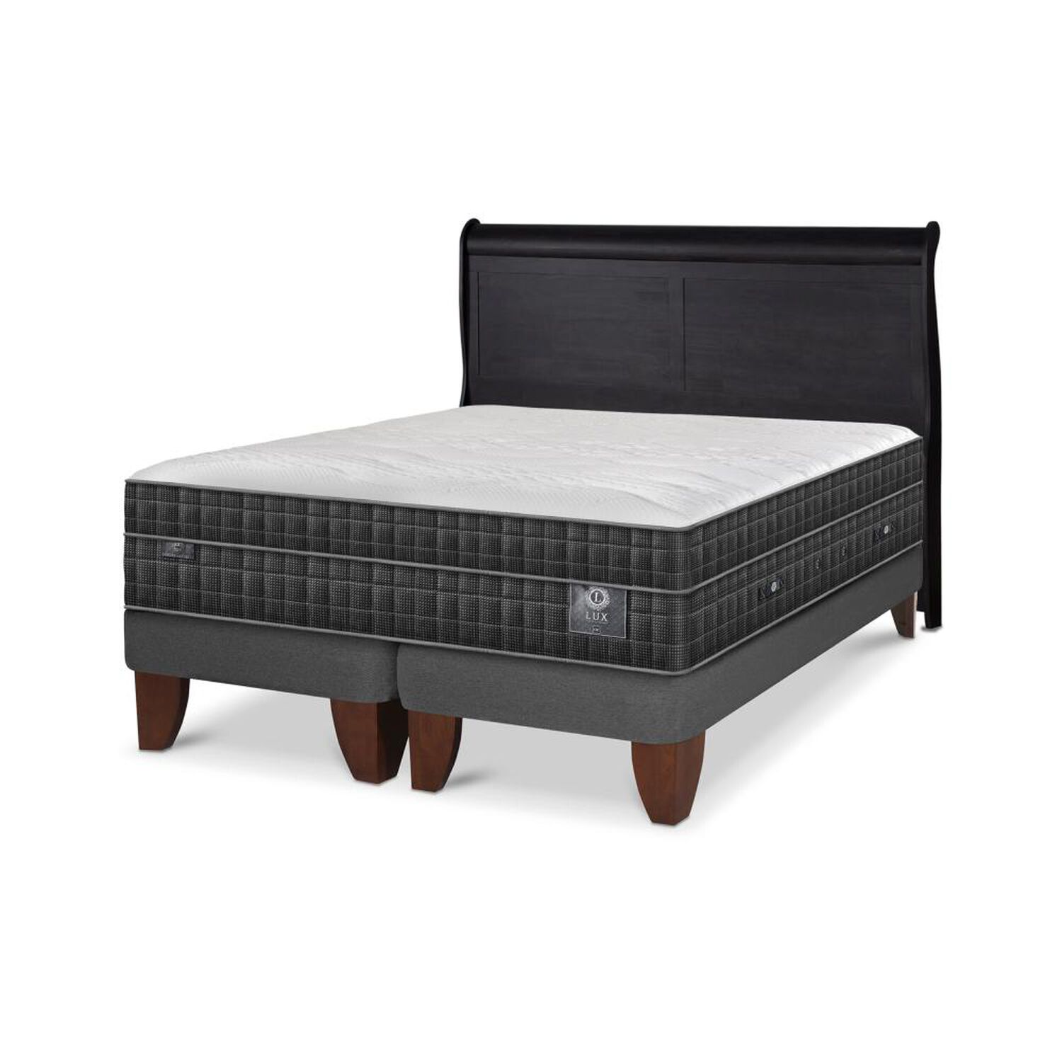 Cama Europea Cic Lux / 2 Plazas / Base Dividida + Respaldo image number 4.0
