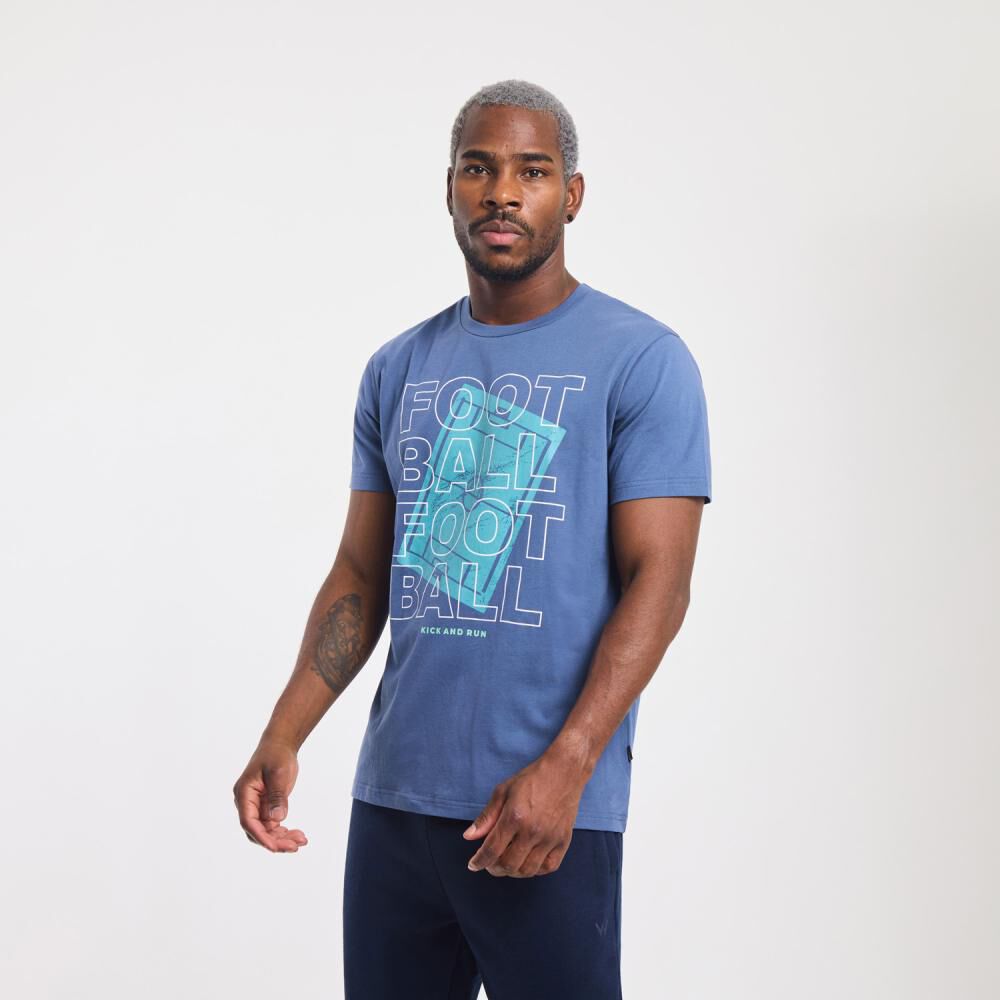 Polera Deportiva Estampada Slim Manga Corta Cuello Redondo Hombre Wetland image number 2.0