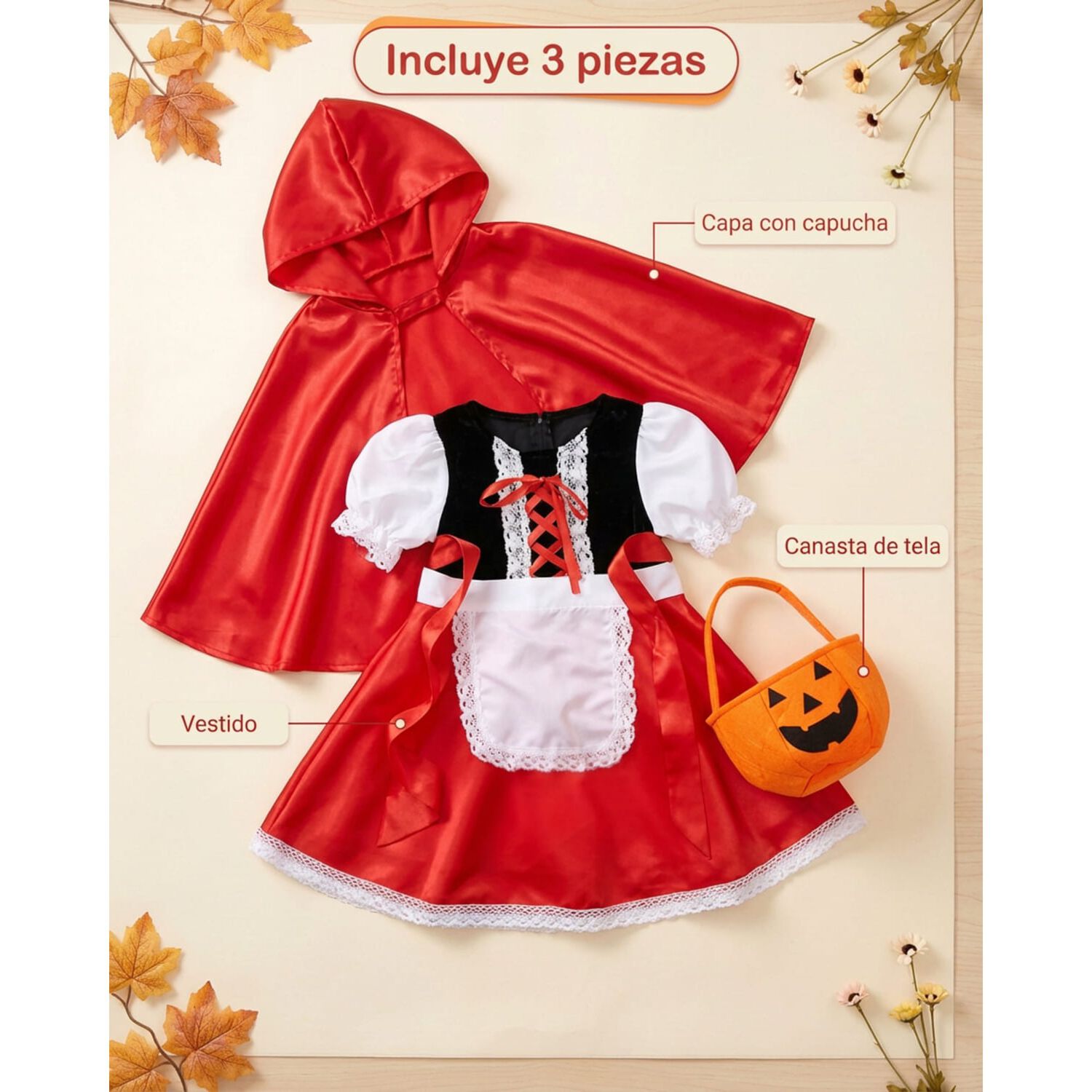 Disfraz Infantil Caperucita Roja Completo image number 5.0