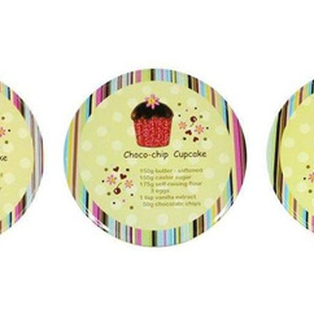 Set De 3 Canister Redondos De Metal Diseño Cupcakes image number 2.0