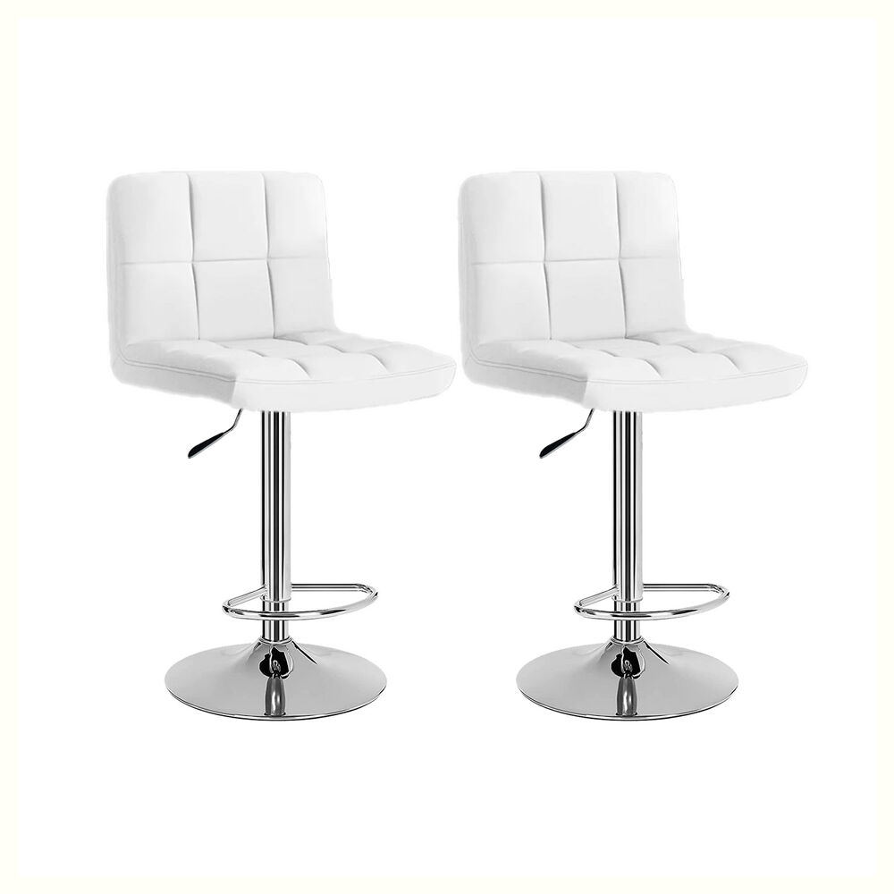 Pack 2 Silla Piso Bar Taburete Con Respaldo Cuadrado Blanco image number 0.0