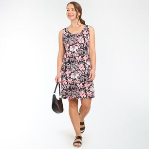 Vestido Corto Full Print Sin Mangas Cuello Redondo Mujer Geeps