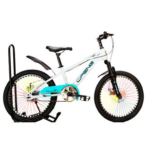 Bicicleta Aro 20 Cfeng Con Freno Disco Blanco Celeste