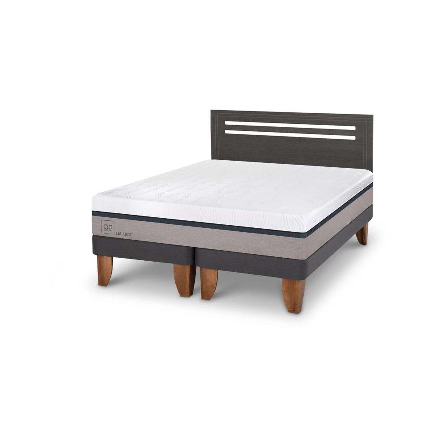 Cama Europea Cic Balance / 2 Plazas / Base Dividida + Respaldo image number 1.0