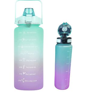 Pack 2 Botellas Agua Motivacionales De 2 Litros Y 900 Ml