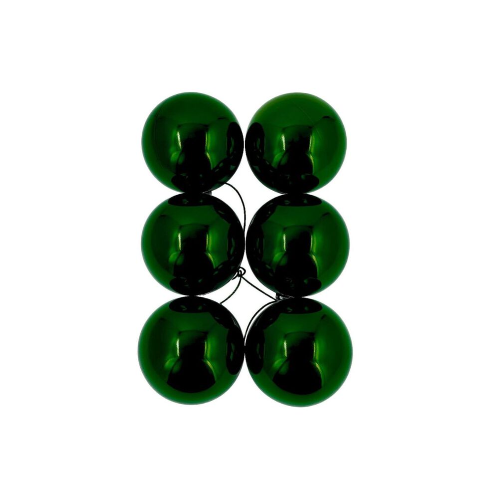 6 Esferas Navideñas Bambalinas Adorno 6cm Verde Decoracion image number 0.0