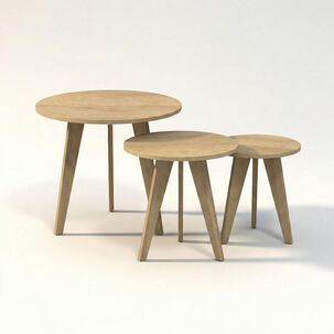 Set 3 Mesas Redondas Home Mobili Vasco