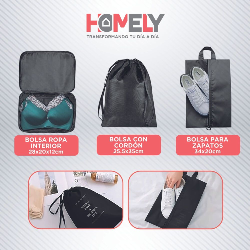 Bolsas Organizadoras Maleta Viaje Homely Set 8 Bolsas image number 5.0