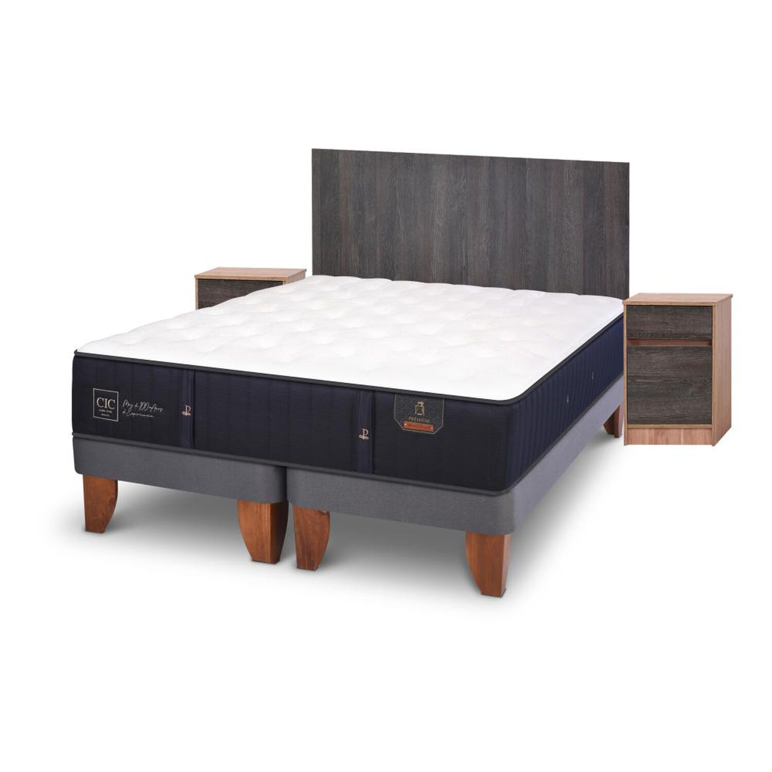 Cama Europea Cic Premium / King / Base Dividida + Set De Maderas image number 3.0