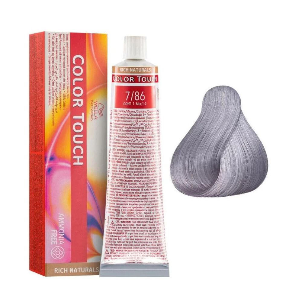Tinte Para Cabello Wella Color Touch 7/86 Rubio Mediano Perla Violeta 60ml image number 4.0
