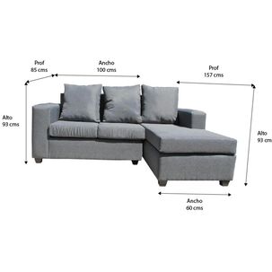 Sofá Seccional Almore Romano Chaise Longue Derecho / 3 Cuerpos