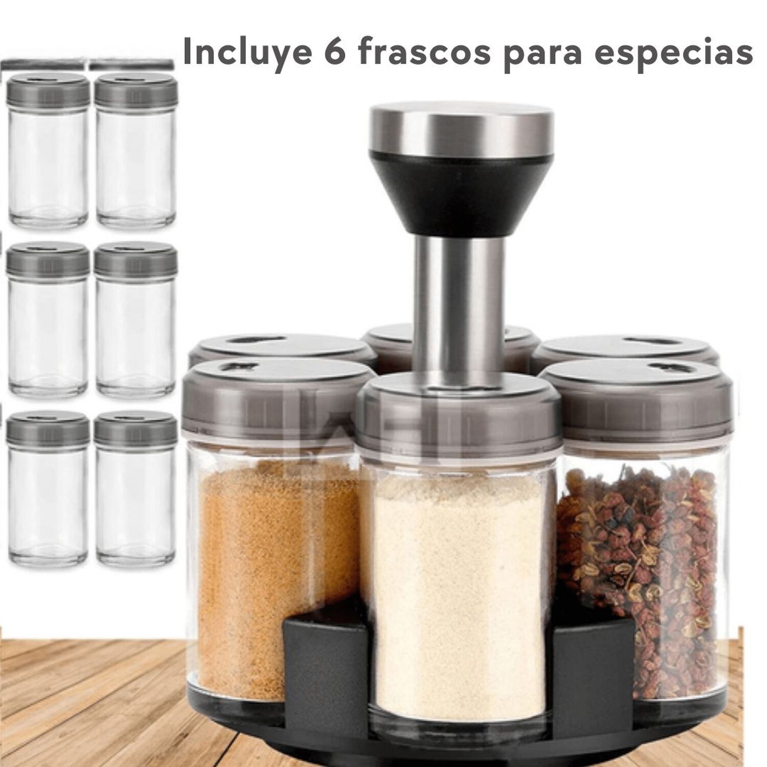 Especiero Giratorio Organizador Para Especias Condimenteros L&iacute;quidos Y S&oacute;lidos image number 8.0