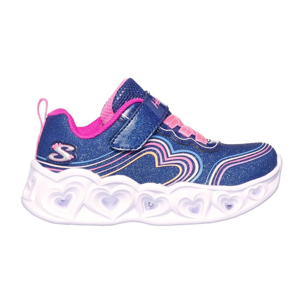 Zapatilla Infantil Con Luces Niña Skechers Heart Lights Navy image number 1.0