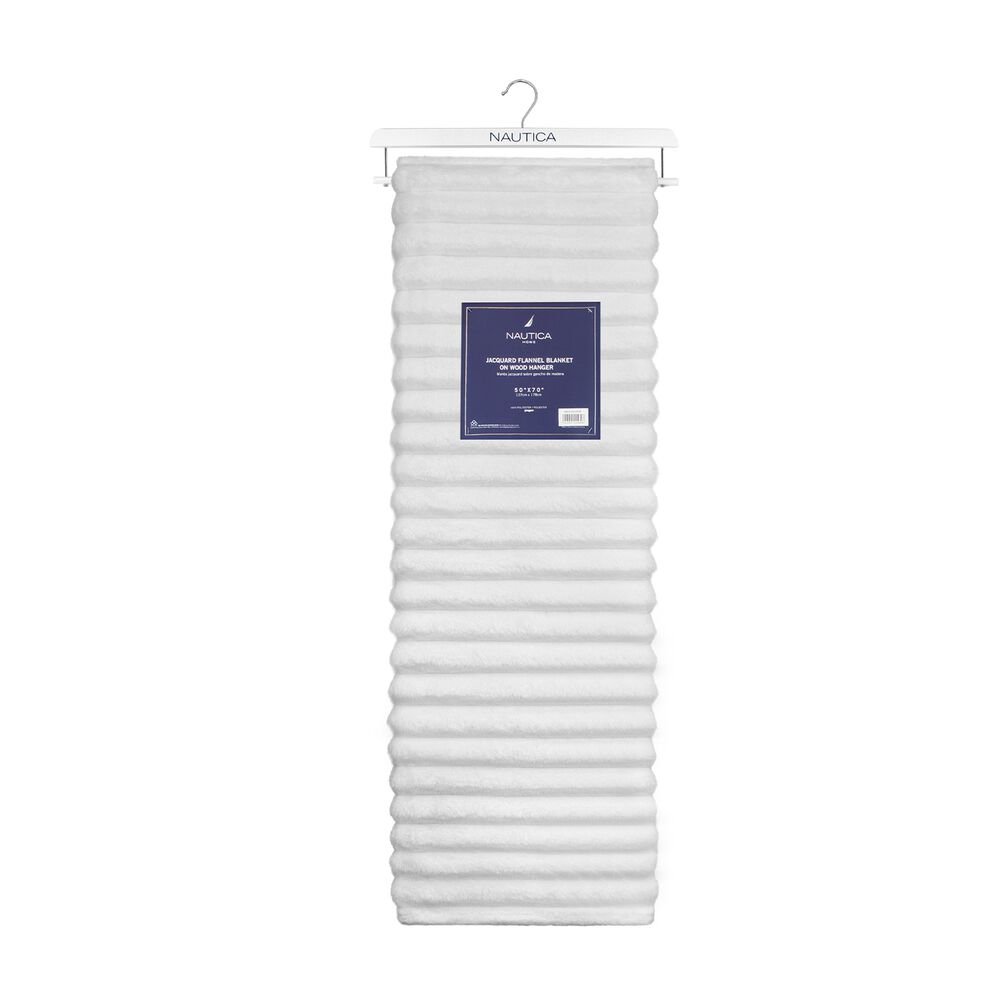 Pack 2 Mantas De Cama Nautica Home Jacquard Franela Ultrasuave 127x178cm Blanca image number 5.0