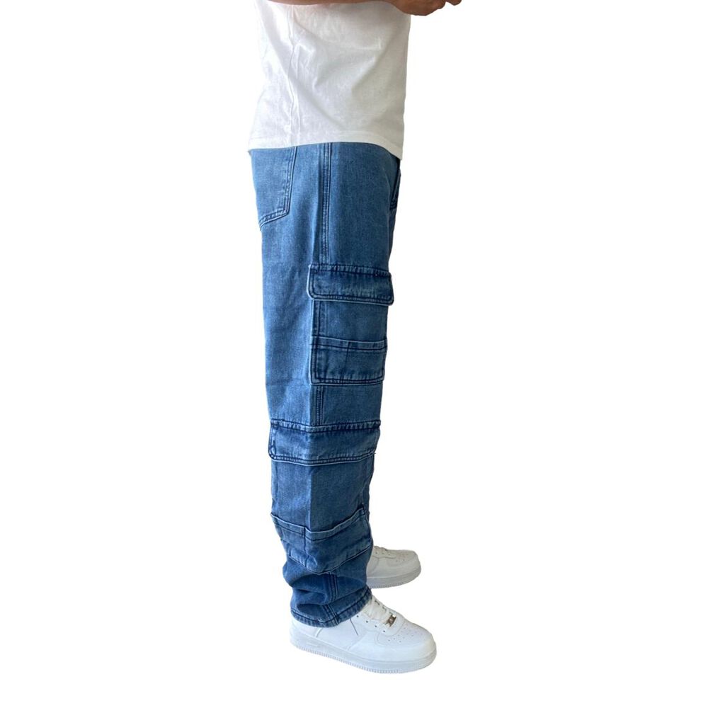 Jeans Diábolo Cargo Ancho Loose Fit Hombre image number 7.0