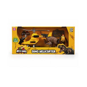 Play Set Con Helic&oacute;ptero, Dinosaurios Y Figuras