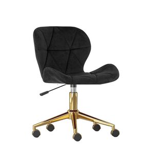 Silla Escritorio Mariposa Felpa Pedestal Dorado