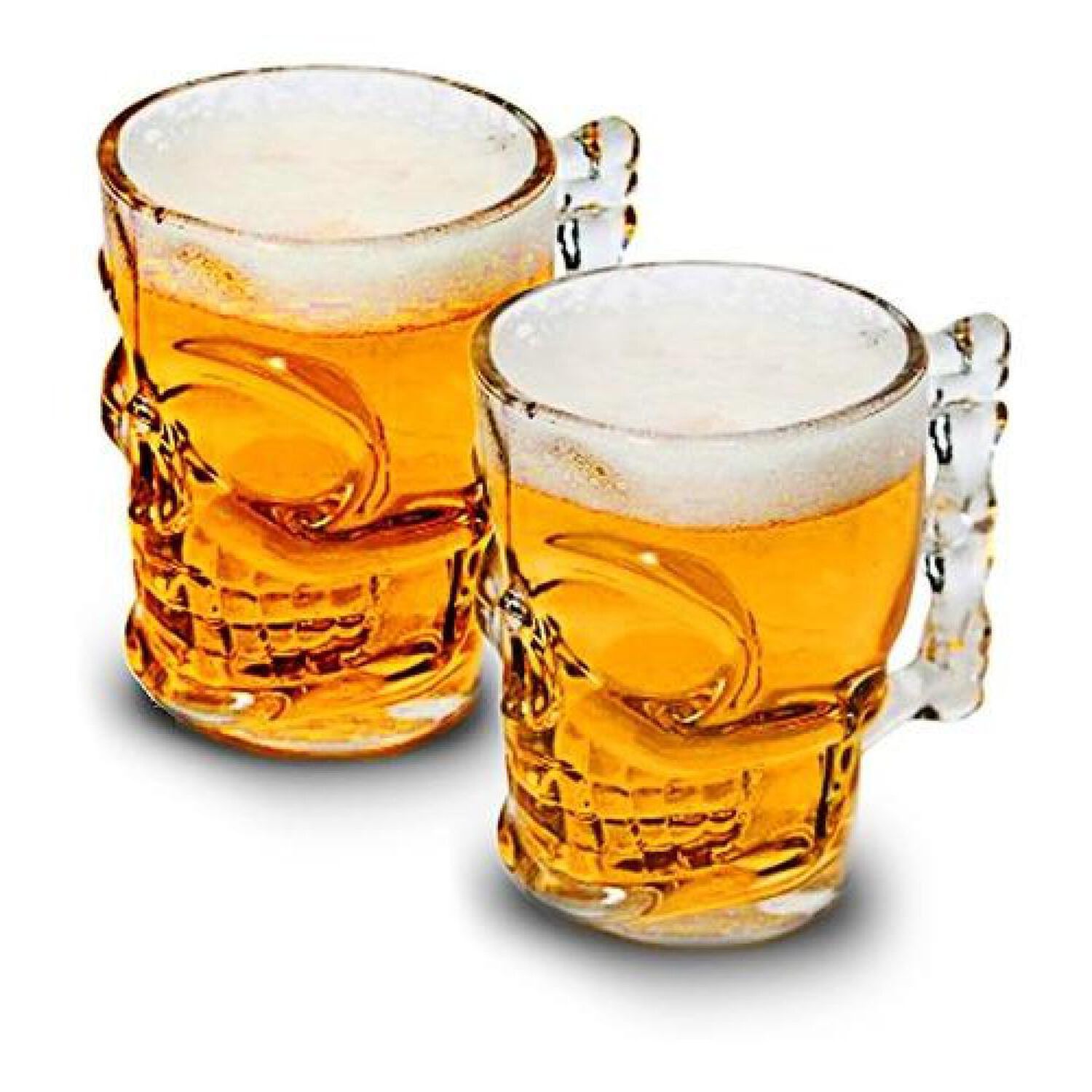 Set 2 Vaso Cervecero Calavera Shopero Chopero Vidrio 480cc image number 0.0
