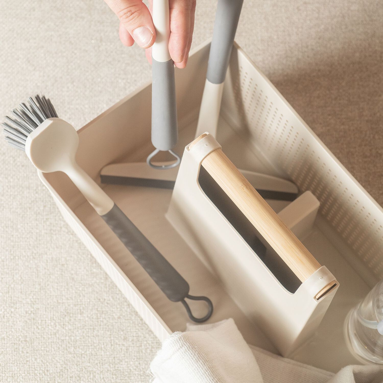 Organizador Productos Limpieza Flow Beige image number 3.0