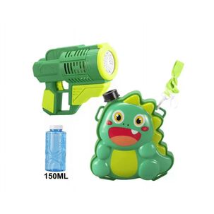 Juguete Lanza Agua Con Mochila Dinosaurio Verde Infantil
