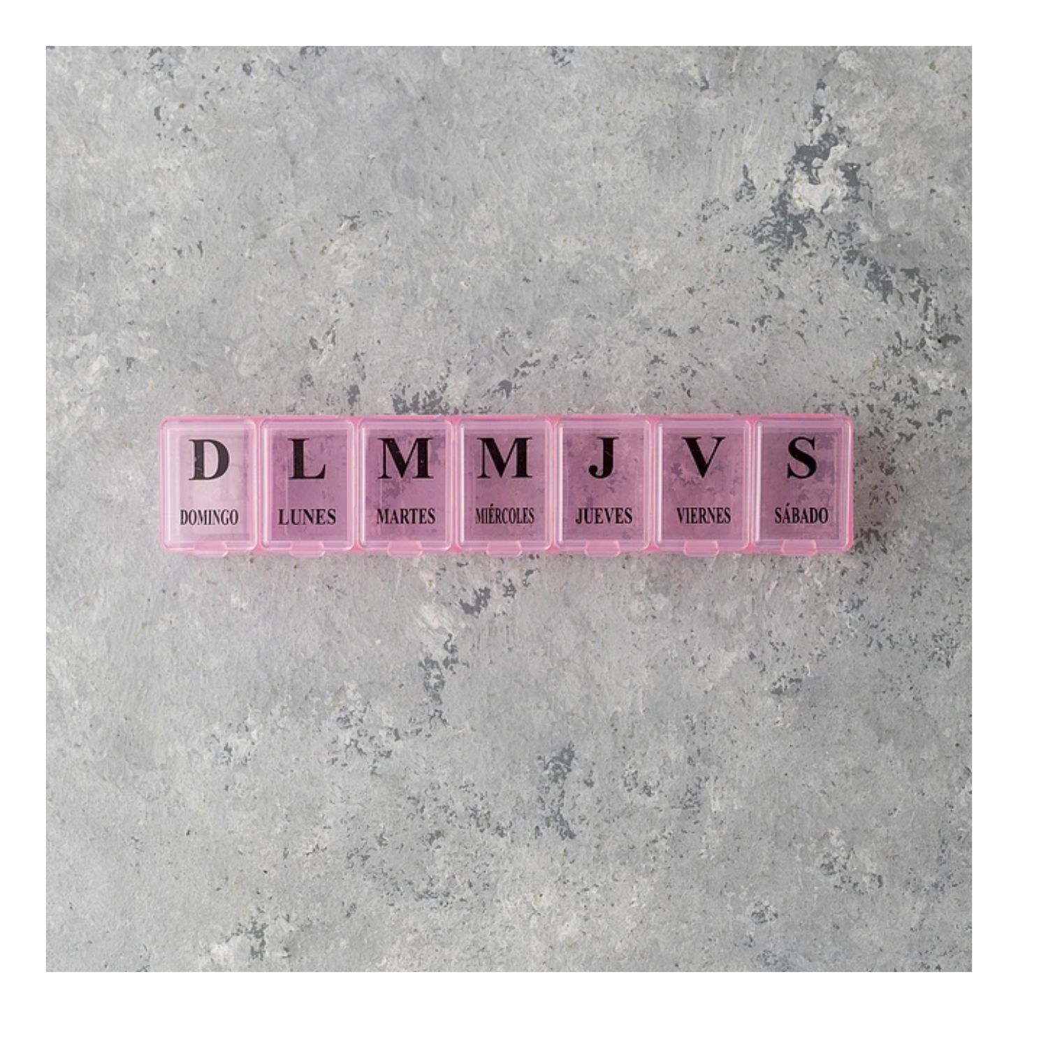 Pastillero Semanal Rosado 15cm Organizador De Medicamentos image number 1.0