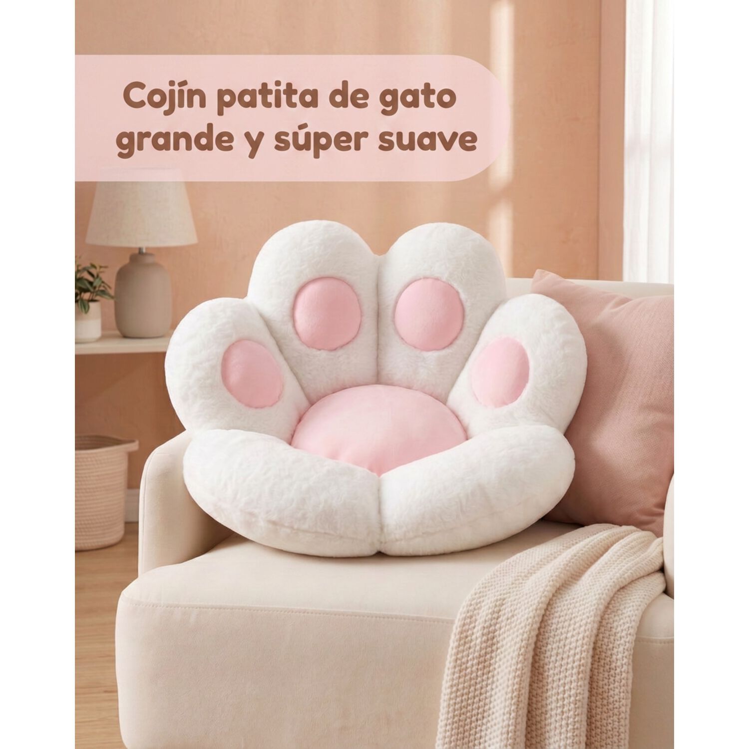 Coj&iacute;n Almohada Mano De Gatito Suave 70x61 image number 9.0